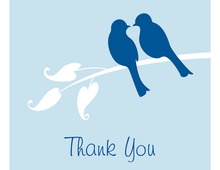 Bird Cage Among Vines Blue Thank You Cards