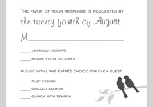 Grey Lovely Birds RSVP Cards