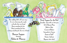 Buckets Of Couple Gifts Bridal Shower Invitations