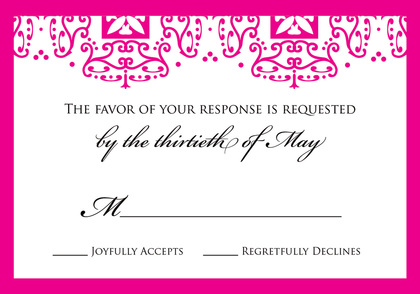 Wrought Pattern Hot Pink Enclosure Cards