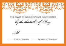 Orange Wrought Pattern RSVP Cards