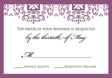 Layered Purple Vintage Borders RSVP Cards