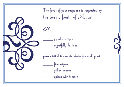 Delicate Flourish Blue Enclosure Cards