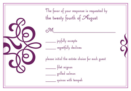 Delicate Flourish Purple Enclosure Cards