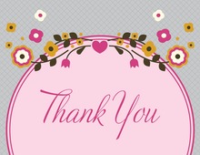 Unique Pink Floral Thank You Cards