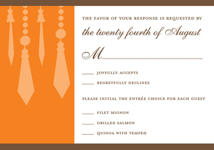 Retro Chandelier Green RSVP Cards