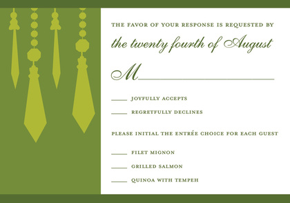 Retro Chandelier Green Invitation