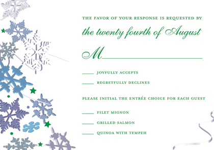 Green Winter Snowflakes Enclosure Cards