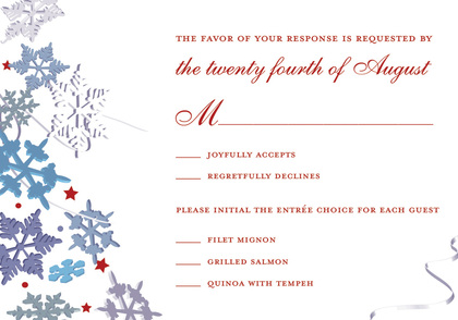 Black Winter Snowflakes RSVP Cards