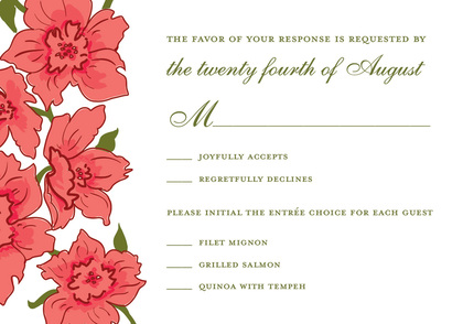 Floral Soire Red RSVP Cards