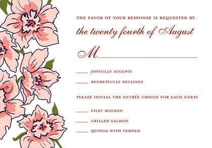 Floral Soire Bright Red Invitations