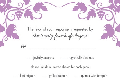 Grape Vine Blue RSVP Cards