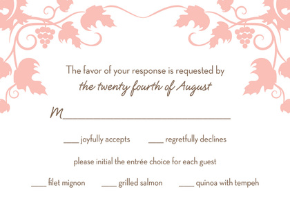 Modern Grape Vine Pink Enclosure Cards