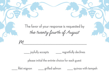 Inspired Grape Vine Blue Enclosure Cards