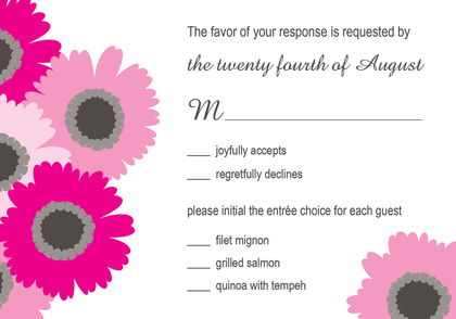 Very Hot Pink Floral Enclosure Cards