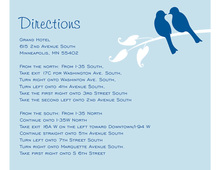 Blue Lovely Wedding Birds Enclosure Cards