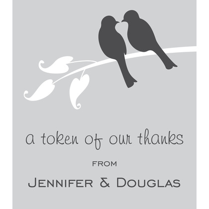 Playful Grey Two Love Birds Wedding Shower Invitations