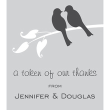 Grey Lovely Wedding Birds Stickers