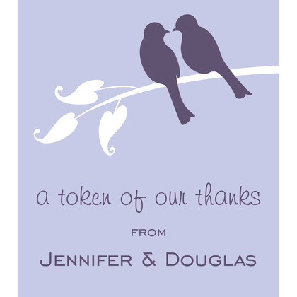 Romantic Lilac Love Birds Wedding Invitations