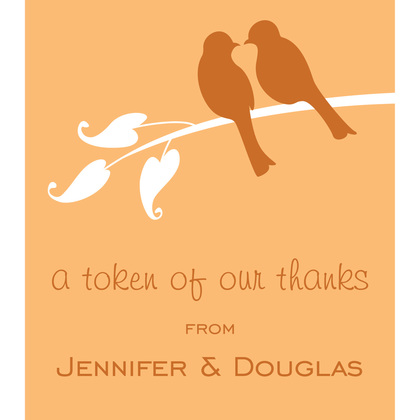 Orange Lovely Two Birds Wedding Shower Invitations