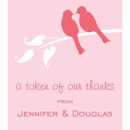 Subtle Pink Love Birds Enclosure Cards