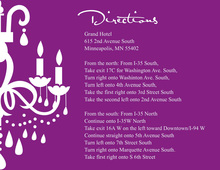 White Chandelier Silhouette Purple Enclosure Cards