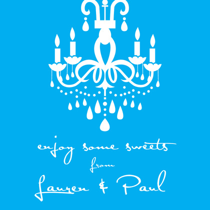 White Chandelier Silhouette Blue Enclosure Cards