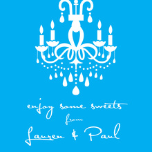 White Chandelier Silhouette Blue Stickers