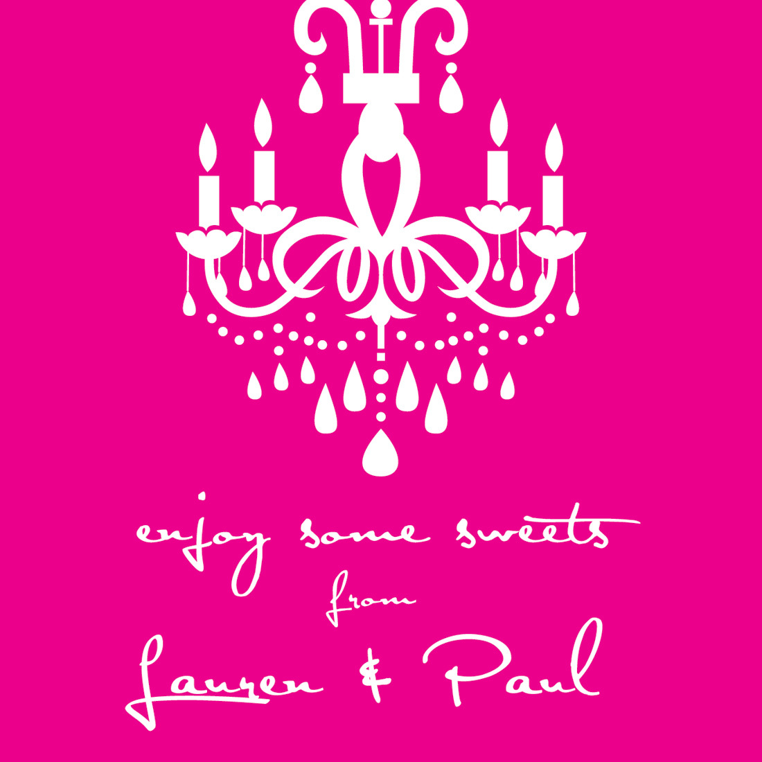 White Chandelier Silhouette Pink Stickers