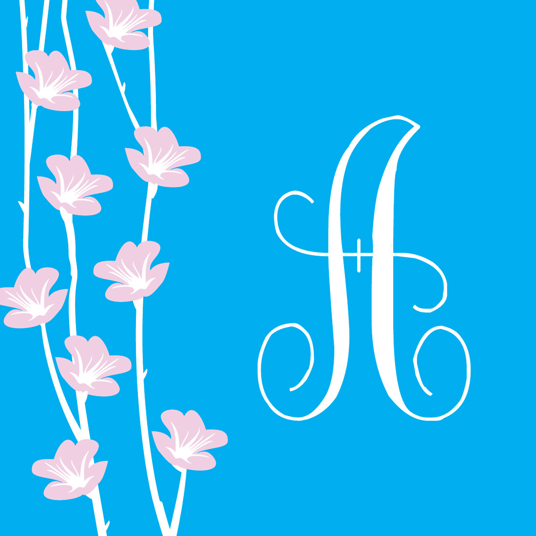 Floral String Exquisite Blue Stickers