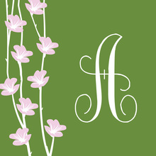 Floral String Green Wedding Stickers