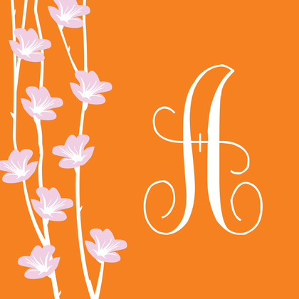 Floral String Orange RSVP Cards