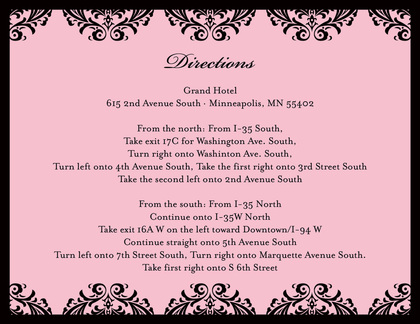 Lovely Damask Hot Pink Enclosure Cards