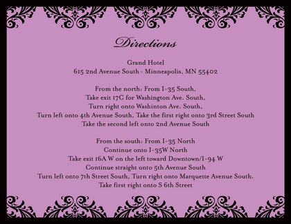 Modern Lavender Ochre Damask RSVP Cards
