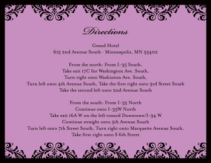 Trendy Ornate Damask Purple Wedding Shower Invitation