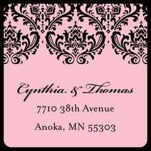 Wedding Damask Pink Stickers