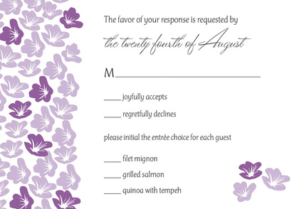 Heart In Bloom Lavender Square Wedding Invitations