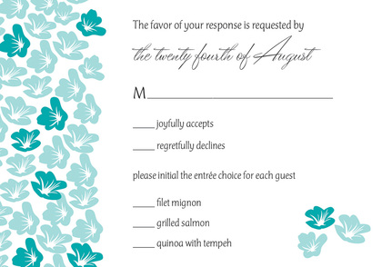 Heart In Bloom Teal Square Wedding Invitations