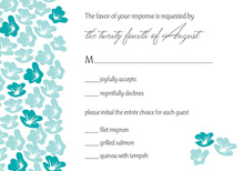 Heart In Bloom Teal RSVP Cards