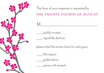 Modern Cherry Blossom Coal Enclosure Cards