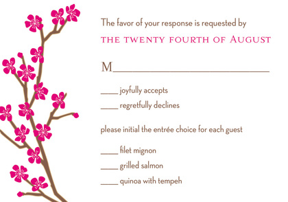 Classic Cherry Blossom In Stylish Pink Invitations