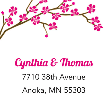 Bright Charming Classic Cherry Blossom RSVP Cards