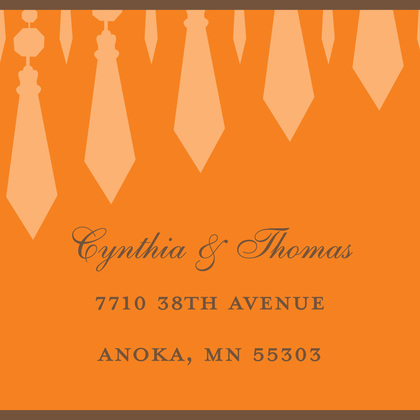 Retro Chandelier Orange RSVP Cards