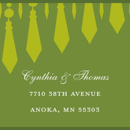 Retro Chandelier Green RSVP Cards