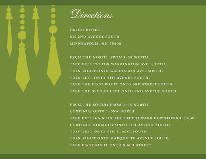 Retro Chandelier Green RSVP Cards