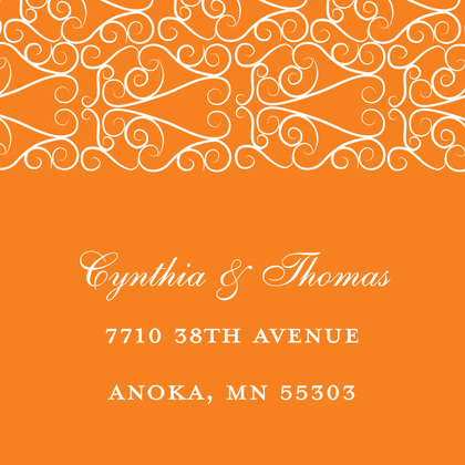 Beautiful Gated Dove Design Orange Wedding Invitation