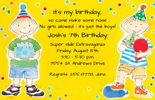 Smiling Boys Birthday Party Invitation