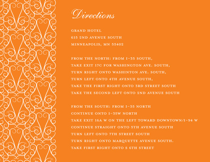 Beautiful Gated Dove Design Orange Wedding Invitation