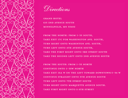 Lovely Simple Gate Design Hot Pink Wedding Invitation