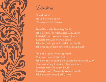 Vintage Orange Flourish Enclosure Cards